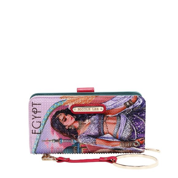 Nicole Lee "Queen Cleopatra" Signature Bifold Wallet Wristlet - Picture 1 of 5
